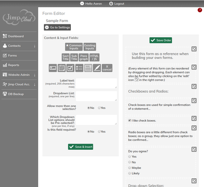 Screenshot of Form Builder